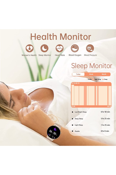 Smart Vibe DT™ WATCH3 MINI - SmartWatch με Bluetooth Κλήσεις, Φωνητικός Βοηθός, 24/7 Σύστημα Παρακολούθησης Φυσικής Κατάστασης/Υγείας, Ασημί