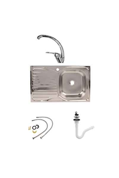 CASABLANCA Set chiuvetă bucătărie pentru lavoar dreapta 80x50 cm, baterie tip...