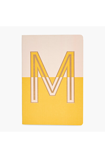 Lifestyle دفتر ملاحظات بغلاف ناعم مُسطّر، 96 صفحة، مطبوع عليه الحرف M الأولي