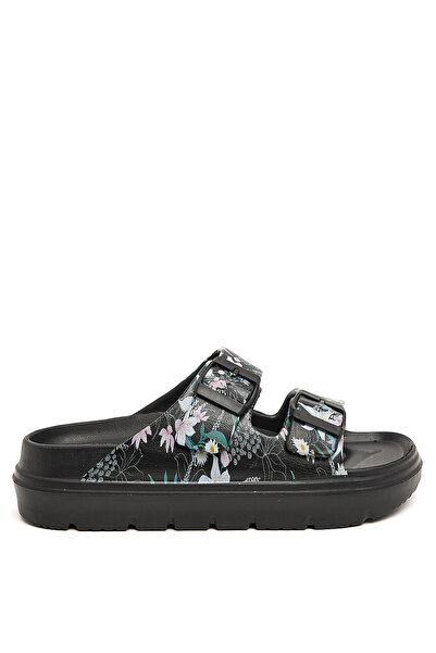 R&B صندل مريح مطبوع للنساء باللون الأسود