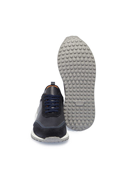 Tergan Lacivert Hakiki Deri Erkek Sneaker - E24S1AY56959-W32