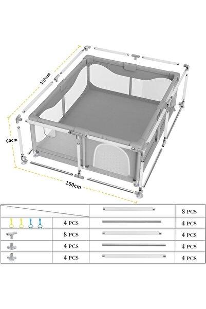 SKY TOUCH SKY-TOUCH Baby Playpen, Extra Large Playpen for Babies, Kids Safe Play Center for Babies with Breath