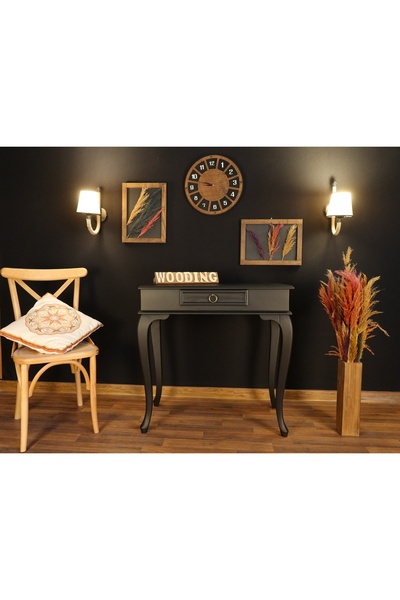 Wooding Mobilya 80 Cm Çekmeceli Masif Siyah Dresuar