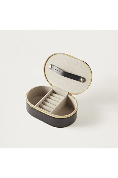 Syloon 4-Compartment Jewellery Organiser with Zip Closure - 16x10x6 cms