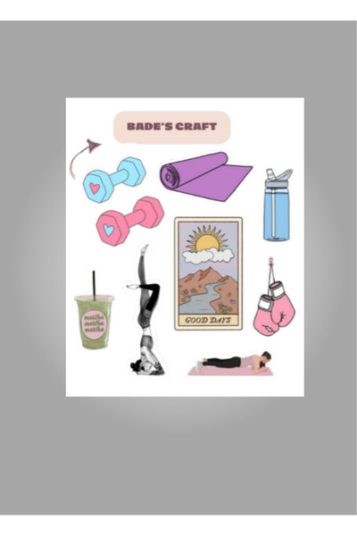 badescraft Spor Temalı Sticker- GYM Sticker- Etiket- Ajanda Defter Bullet Jou...