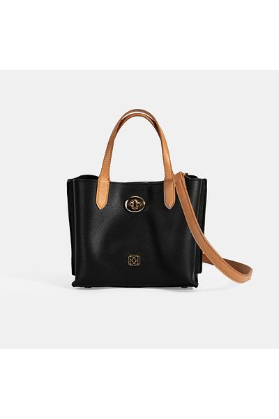 Desa Women's Black Shoulder Strap Mini Handbag