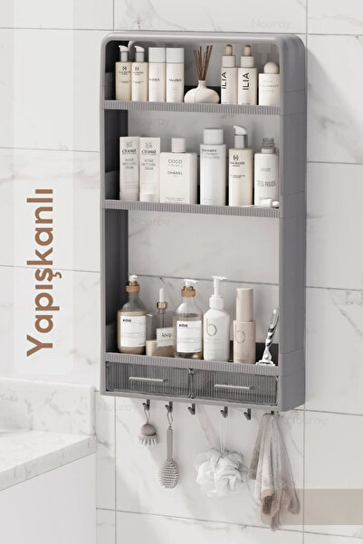 CMT Клейка настінна полиця-органайзер для ванної кімнати, душової кабіни, кухні, рушників, мила, крему, шампуню