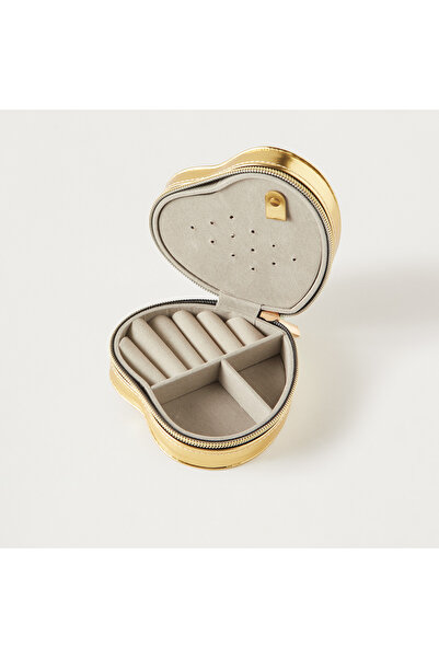 Syloon Heart Shaped 3-Compartment Jewellery Organiser Box - 12x11x5 cms