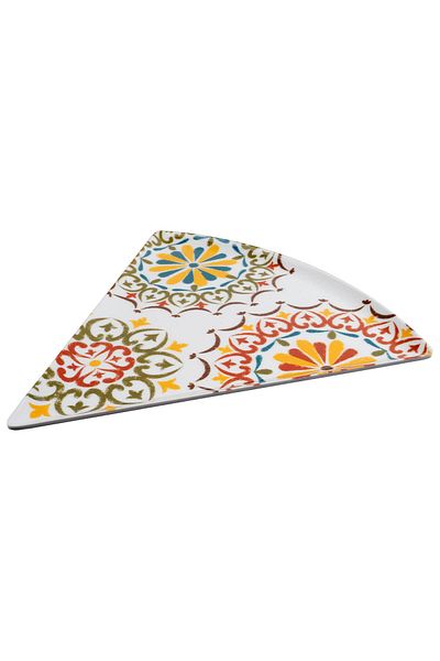 OEM Farfurie triunghiulara pentru desert melamina, Seria Daisy, 22.5x22.5cm