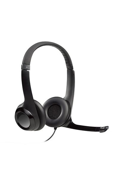 logitech H390 Stereo Wired Headset – USB, Noise‑Cancelling Mic (Black)