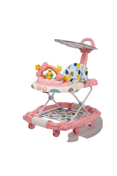 Mixbo Walker with Toy and Adjustable Handle, Pink