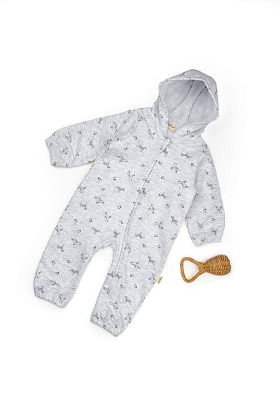 BabyCosy Organic Wear Baby Long Sleeve Jumpsuit with Hat 100% Organic Cotton - Newborn - Csy8033