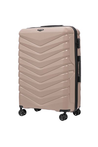 WINGS BRAND WINGS PHOENIX 2.0 Large Champagne Suitcase - 97L, 4 Wheels, Secure Lock