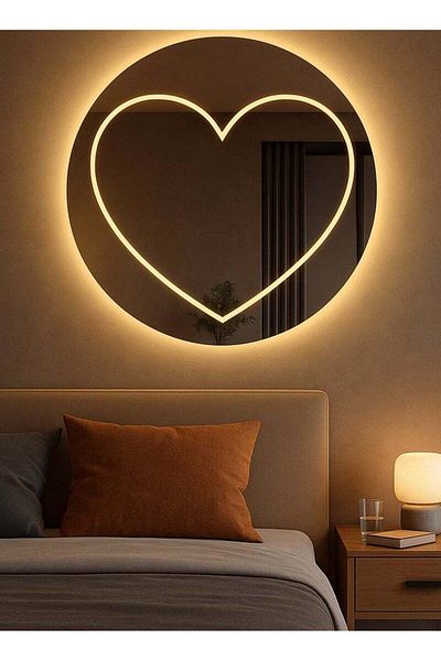Taimi Wall Mirror 70x70cm-Elegant Design Mirror with 3- Light Levels-For Makeup,Dressing Room,Living Room