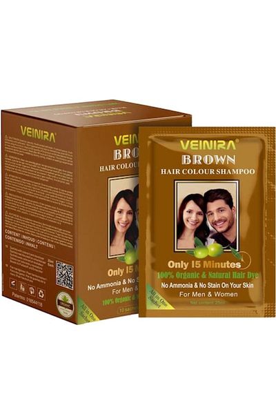 VEINIRA Șampon colorant, fără amoniac, Veinira, castan, instant, 10 x 25ml