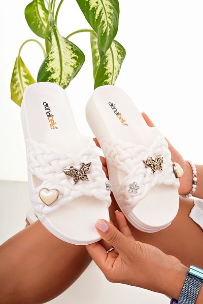 RoseVeno Women's High Scale Cross Luxury Daily Pool Beach Sea Slippers
