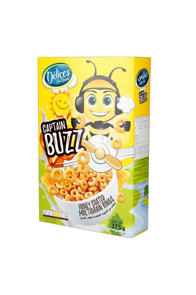 Delices Du Monde حلقات ديليسيز كابتن باز متعددة الحبوب بنكهة العسل، 375 غرام