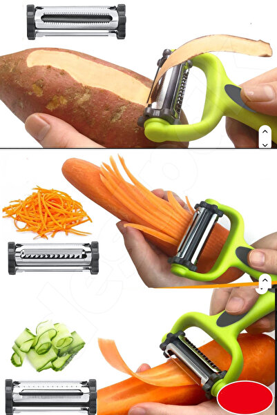 Destpak 360 Degree 3 Function Extra Quality Slicer, Grater, Peeler Grater Julienne Peeler