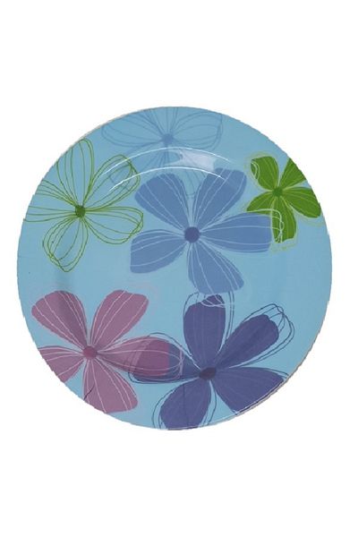 OEM Farfurie Gemma pentru desert 2STX, 20 cm, bleu cu model floral