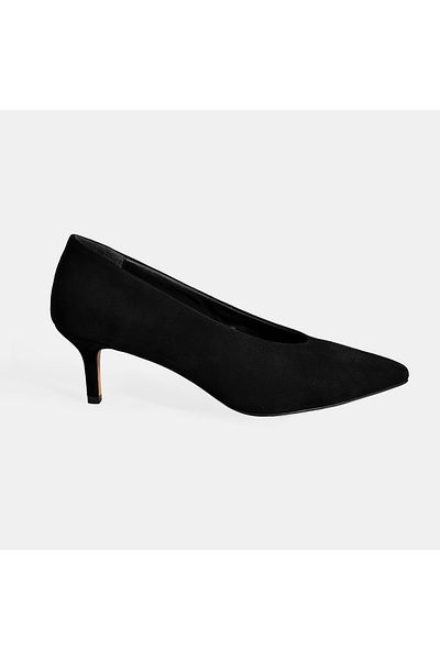 Desa Women's Black Classic Suede Heeled Shoes