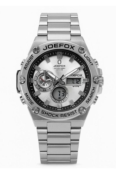 Joefox ساعة يد رجالية JFX.1969-SILVER