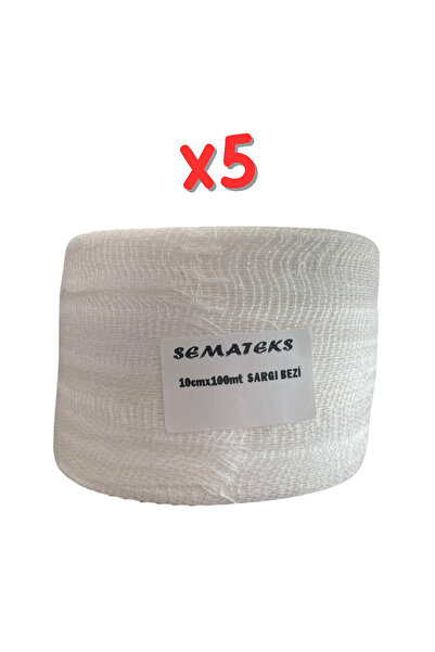 SEMATEKS Hidrofil Sargı Bezi 10CM x 100M Pamuklu Dokuma Rulo x 5 ADET