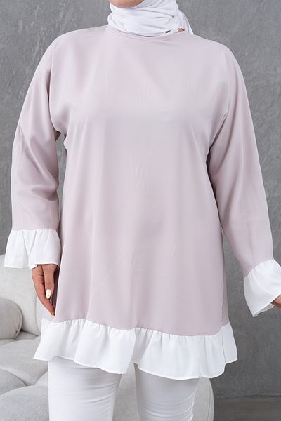 Fzd filizzade Garnished Ruffled Loose Tunic