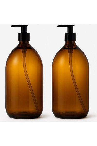Bcplast Imported 1000 ml Amber Glass Bottle and Pump