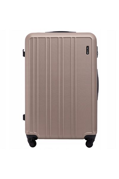 WINGS BRAND WINGS HARRIER XXL Gold Travel Suitcase, Durable ABS, 360° Wheels