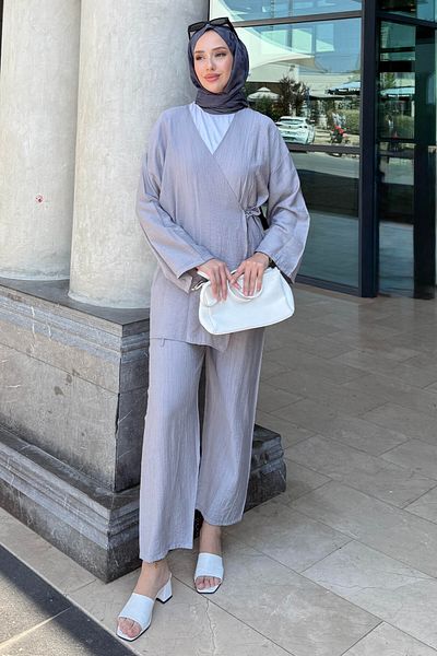 Tesettür Diyarı Mivan Double Summer Kimono Set