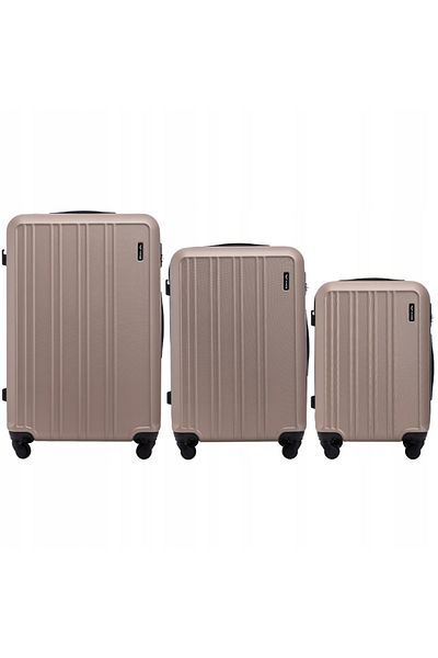 WINGS BRAND WINGS HARRIER 3-Piece Hard Luggage Set with 4 Spinner Wheels - Gold
