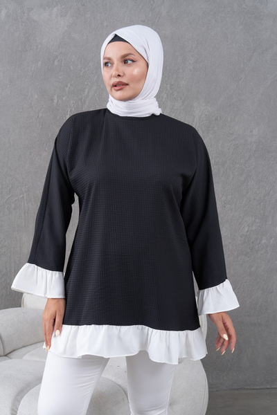 Fzd filizzade Garnished Ruffled Loose Tunic