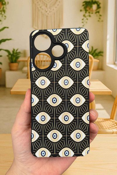 Vip Case Xiaomi Redmi 13 4g Evil Eye Patterned Silicone Shock Absorbing Classic Protected Rubber Case277