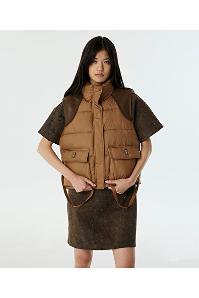 Twist Fabric Mix Puffer Vest