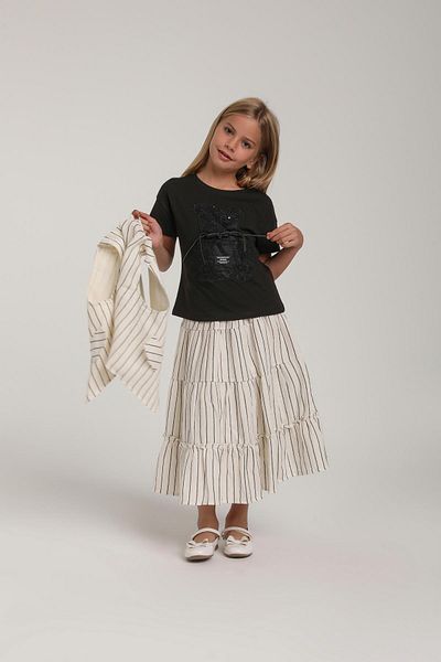 Escabel Girl's Striped Long Skirt