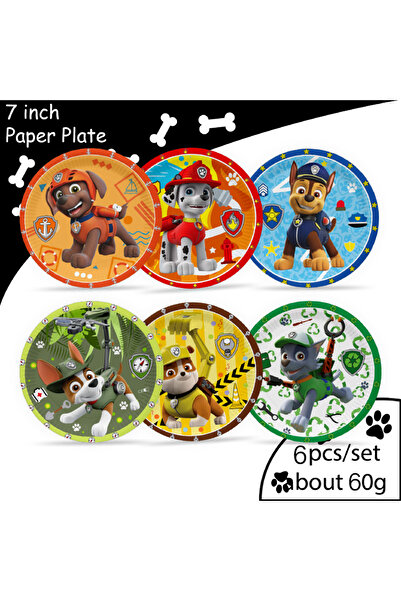 Choice6 Choice 7inch plate 6pcs Paw Patrol Birthday Party Decoration Supplies...