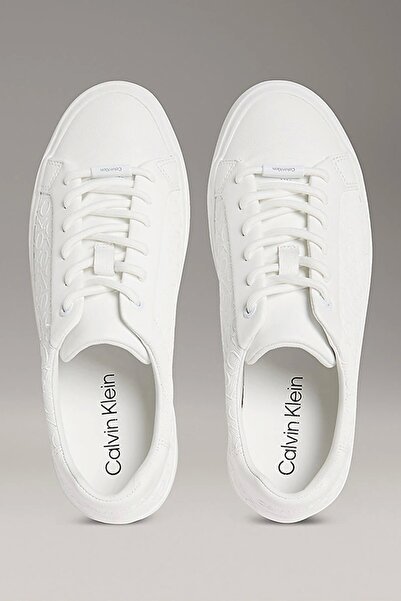 Calvin Klein Vulc Lace up Mono Pu White Women's Sneaker
