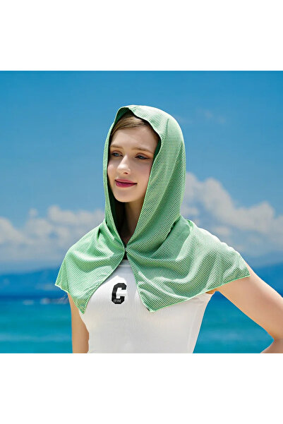 Choice green Summer Cooling Hoodie Towel Sweat-absorbent Cool Anti-UV Cycling...