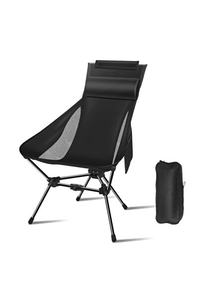 Choice كرسي تخييم محمول WESTTUNE أسود اللون، كرسي خفيف الوزن قابل للطي مع مسن...