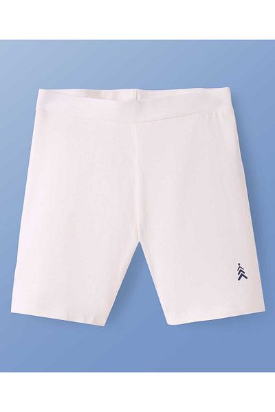 Pine kids Cotton Lycra Knit Logo Print Cycling Shorts Pack of 3 - Black/Peach/White