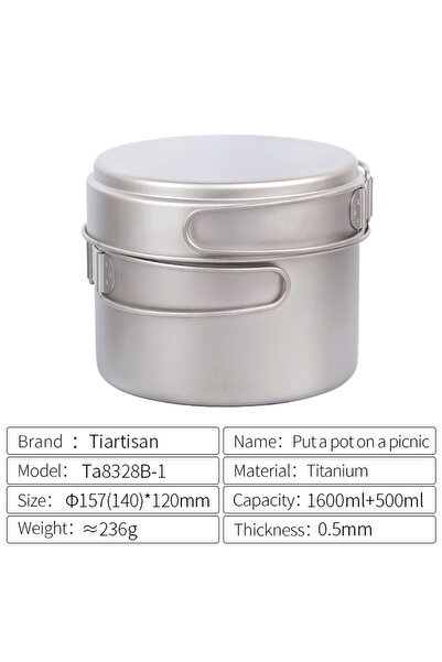 Choice مجموعة أواني طهي وتخييم خفيفة الوزن ومحمولة بمقبض قابل للطي من تيارتيس...