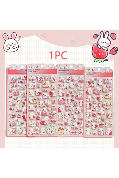 Choice ملصقات عشوائية صغيرة منفوخة على شكل أرنب وقلب - ملصقات حيوانات ثلاثية ...