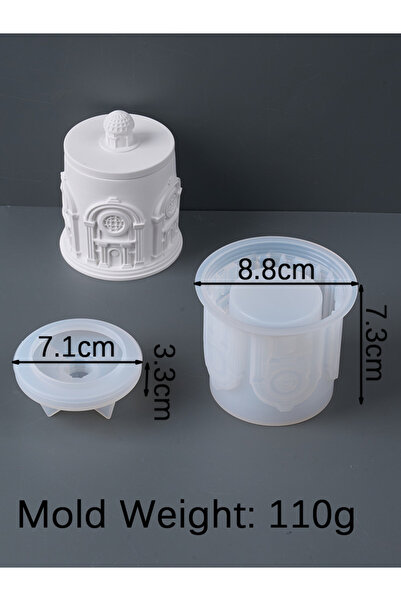Choice مجموعة قوالب سيليكون لبرطمان تخزين البناء مع غطاء قالب صب الخرسانة ثلا...