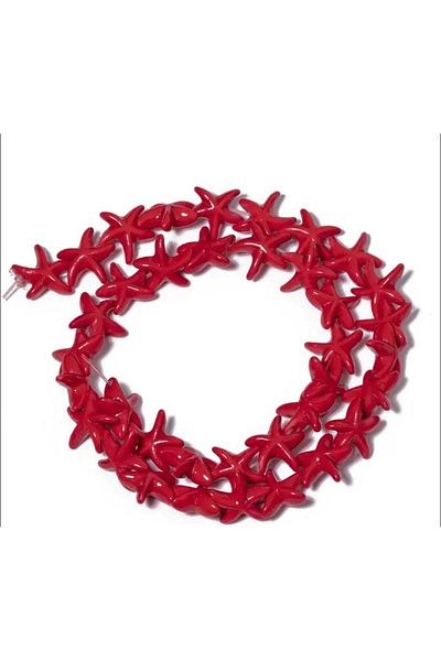 yiğit aksesuar 1 șuviță (36-38 buc) roșu strung piatră naturală colier accesoriu brățară mărgele de stea de mare hawlit