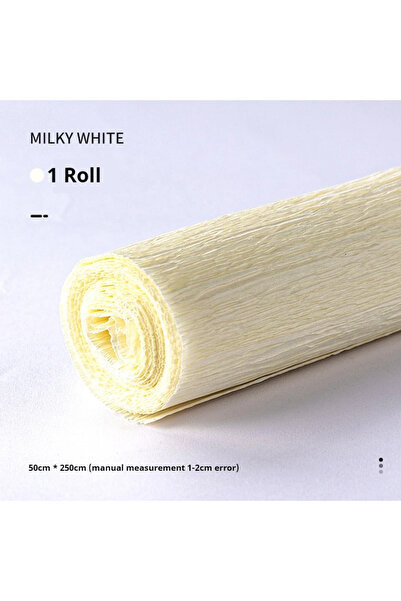 Choice لفة واحدة من ورق الكريب الملون المصنوع يدويًا، لون أبيض حليبي، 20 لونً...