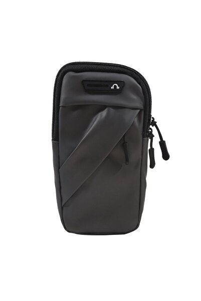 Choice حقيبة ذراع للهاتف باللون الرمادي مع مقبس سماعة رأس مقاومة للماء وقابلة...