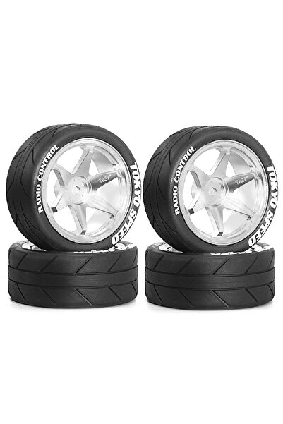 Choice 4 قطع بيضاء من إطارات العجلات الحمراء SPIDER مقاس 65 مم، إطارات سداسية...