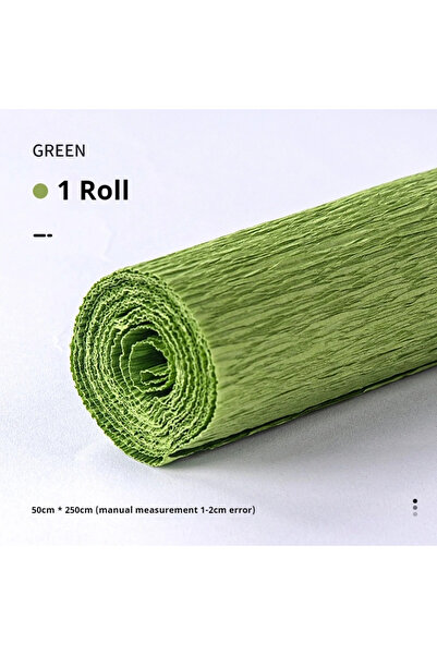 Choice لفة واحدة من ورق الكريب الأخضر 20 لونًا 250 × 50 سم، ورق كريب ملون مصن...
