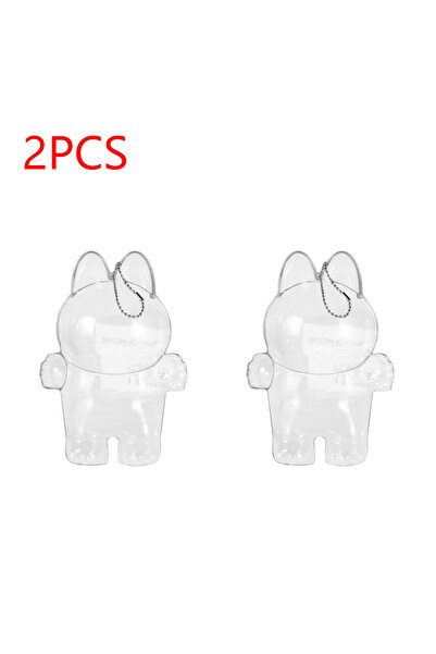 Choice 2PCS for V1 For Labubu Transparent Protective Cover Monster Toy Elf Doll Cover Storage Box Cute Elf