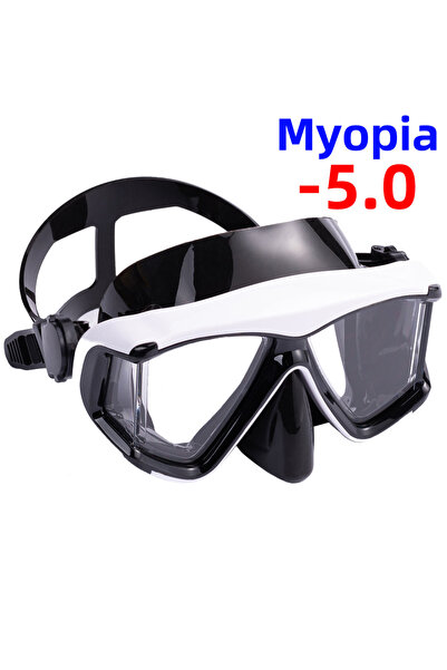 Choice10 White-Black-500 Optical Myopia Snorkel Diving Mask Swimming Goggles ...